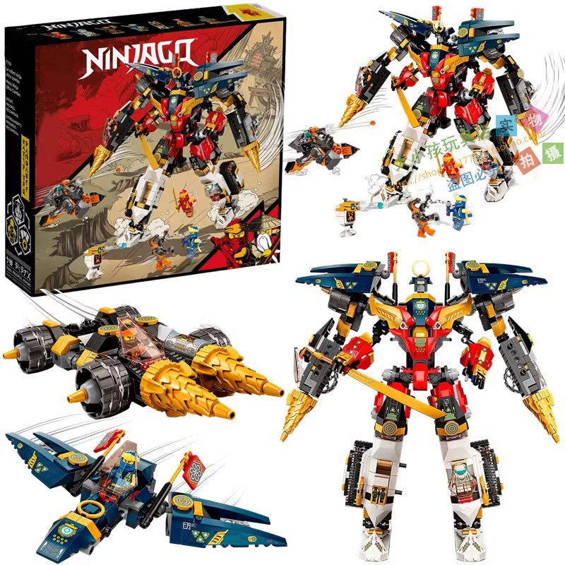 Совместимо с Lego Phantom Ninjago суперкомбинация Меха 71765 Конструктор сборка игрушка кросс-бордер Ниндзяго