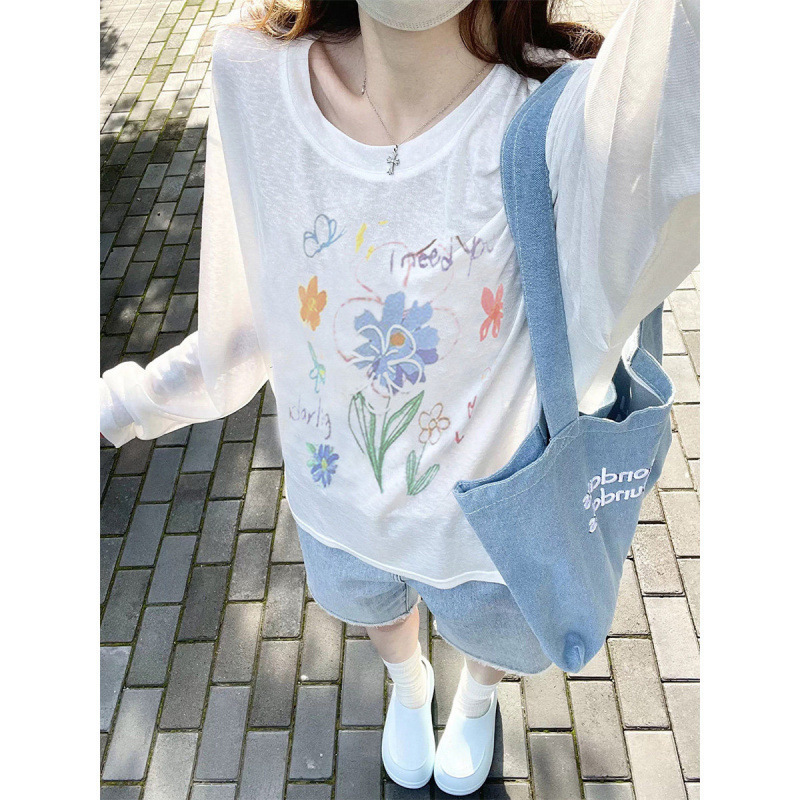 Summer Stylish Snowflake Cotton Long-Sleeve T-Shirt for Women, 2026 New Style, Plus-Size, Petite, Sun-Protective Cover-Up Summer Stylish Snowflake Cotton Long-Sleeve T-Shirt for Women, 2026 New Style, Plus-Size, Petite, Sun-Protective Cover-Up
