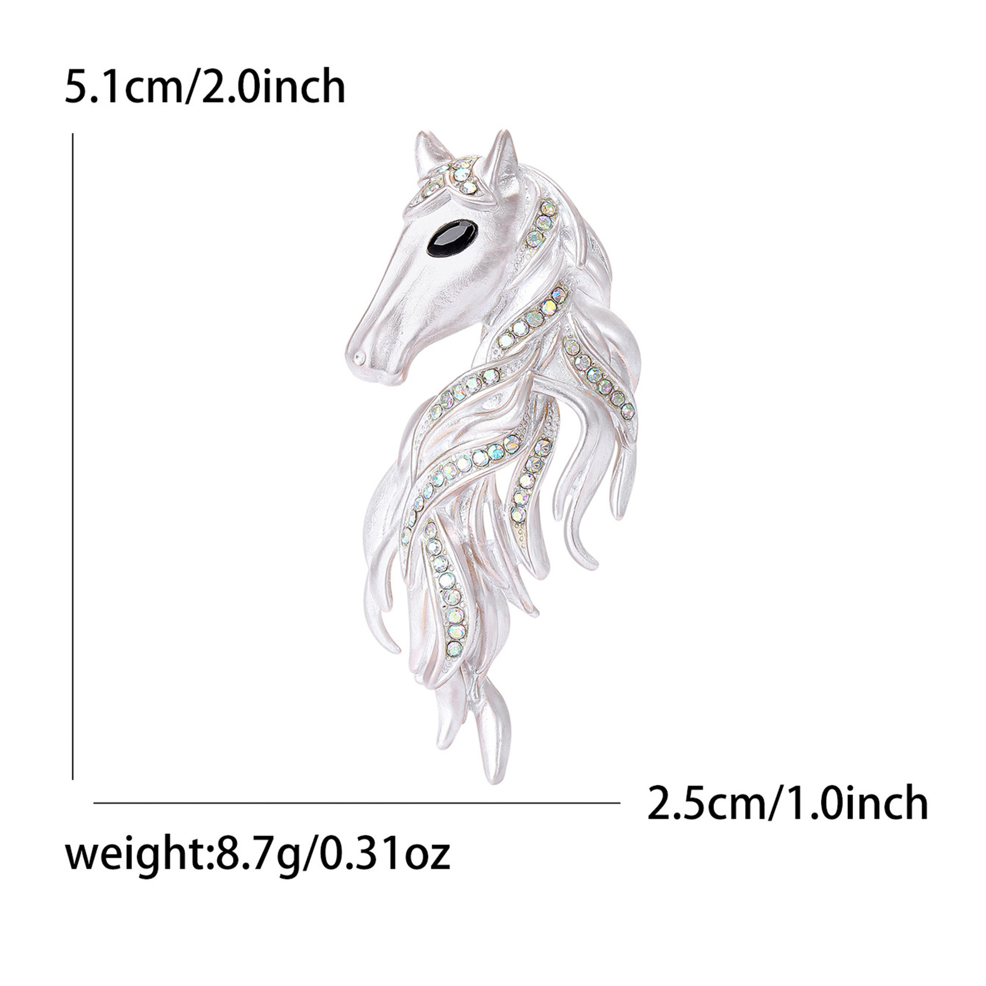 Elegante Pferde-brosche Mit Strass Für Damen Und Herren_voghion.com