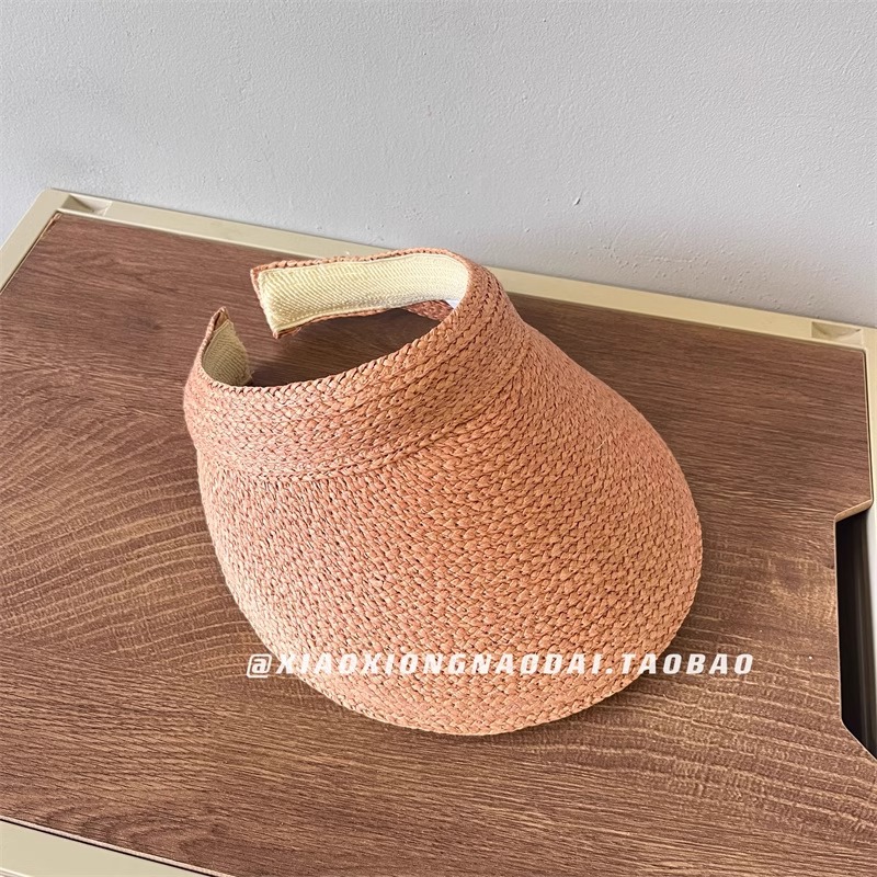 Sombrero de paja UV verano estilo coreano, ala ancha, antiviento, protector solar