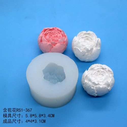 Korean-style DIY Homemade Rosebud Silicone Mold: Flower, Cold Soap, Candle, Aroma Wax, and Gypsum Cake Molds