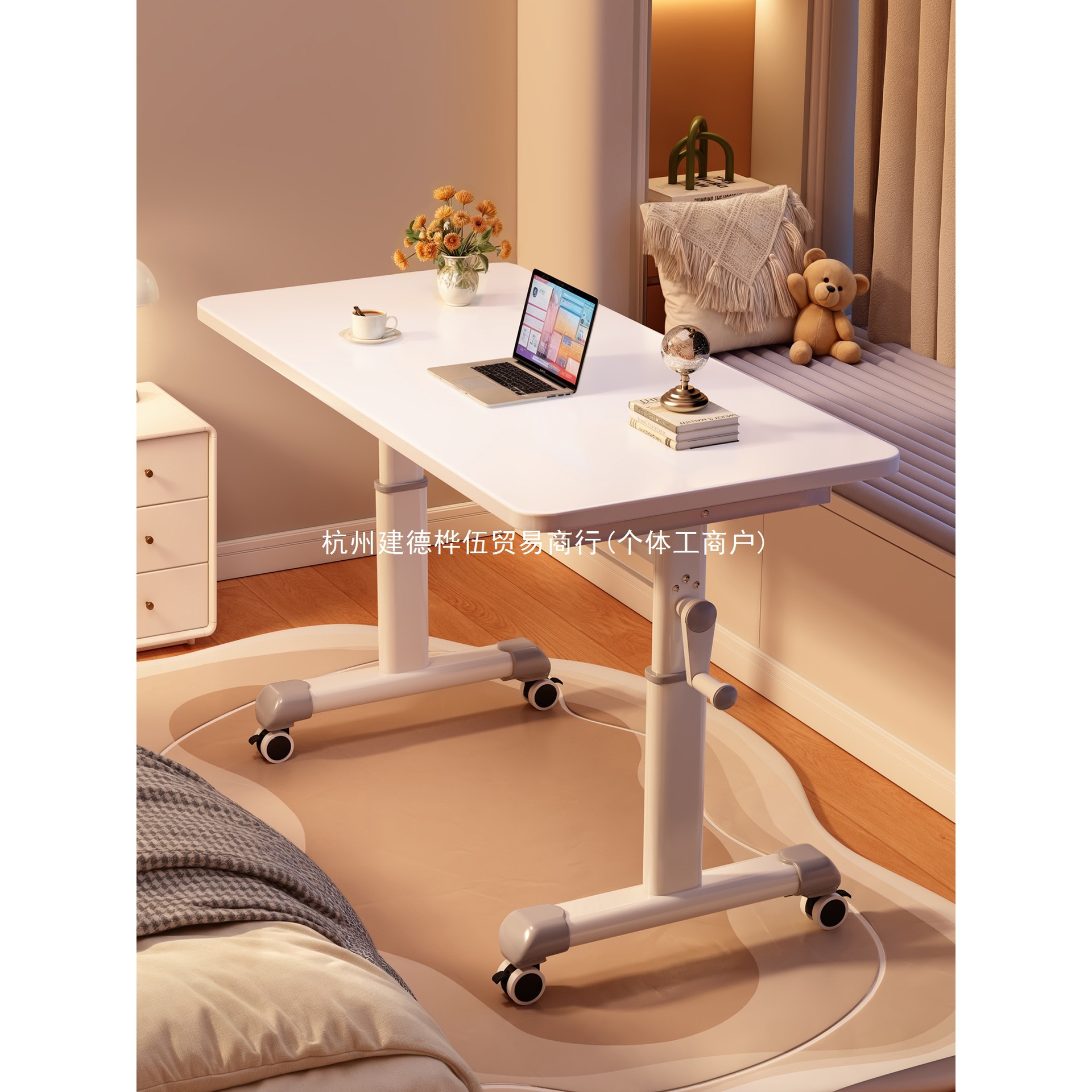 Computer Table Movable Hand-Operated Lifting Table Workbench Bedroom Home Bedside Table Student Small Desk Desk