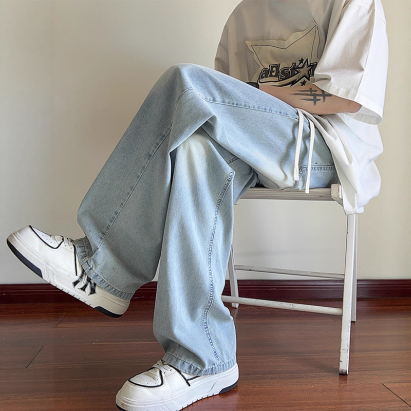 Jeans Men's Spring & Fall Loose Straight Washed Men's Pants Teenagers Boys 2025 New Wide Leg Pants Jeans Men's Spring & Fall Loose Straight Washed Men's Pants Teenagers Boys 2025 New Wide Leg Pants