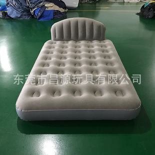 工厂定制植绒PVC充气靠背床垫家用折叠气垫床户外便携双人空气床-阿里巴巴