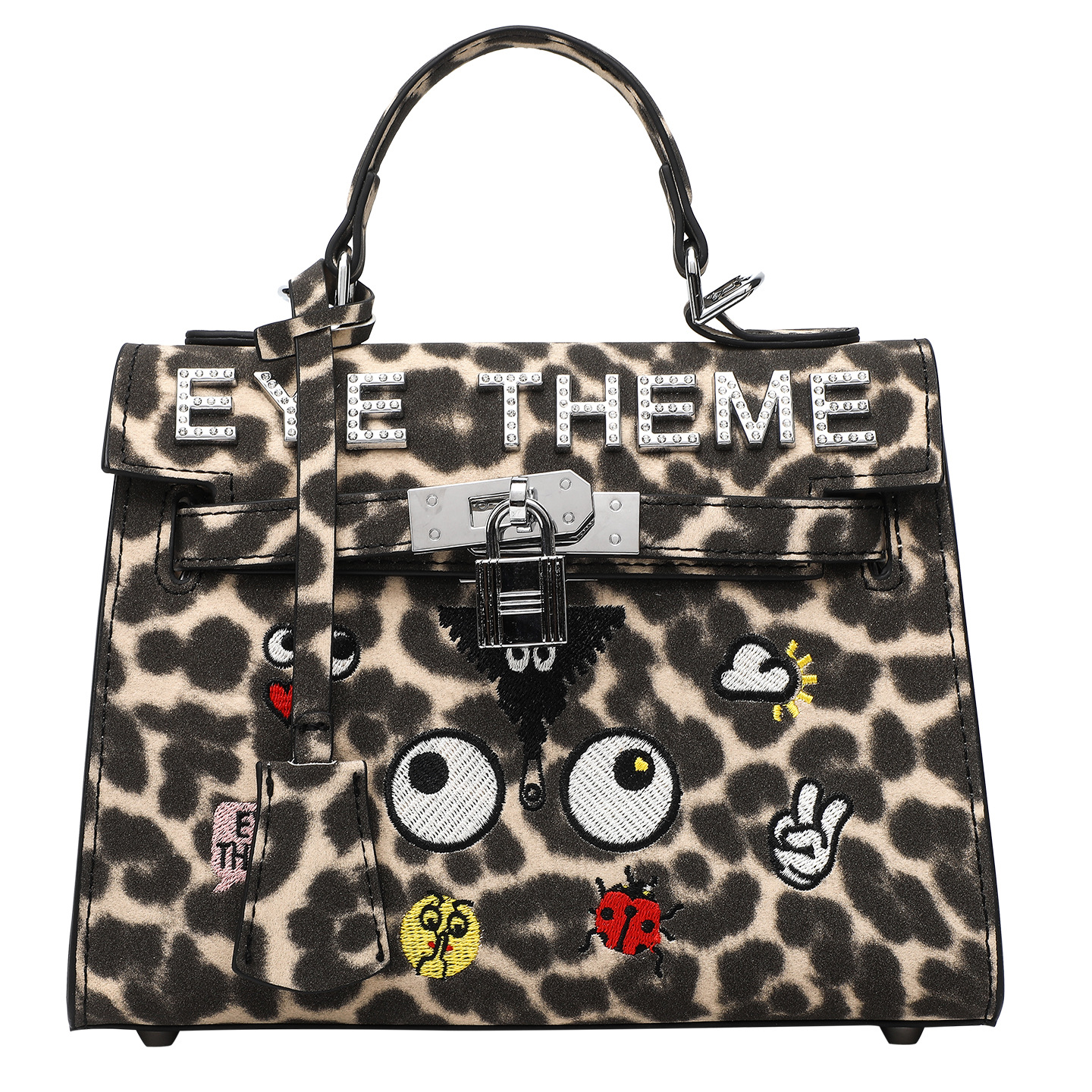 Europa y América clásica pequeña bolsa de platino para mujeres leopardo nobles mujeres niñas y niños en forma de bolsa cuadrada inclinada 2791 #