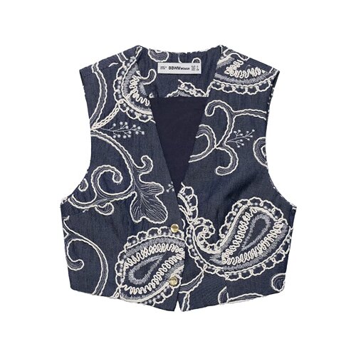 Cross-border wholesale 2025 summer new women's Western-style embroidery short-sleeve V-neck top + skirt pants set