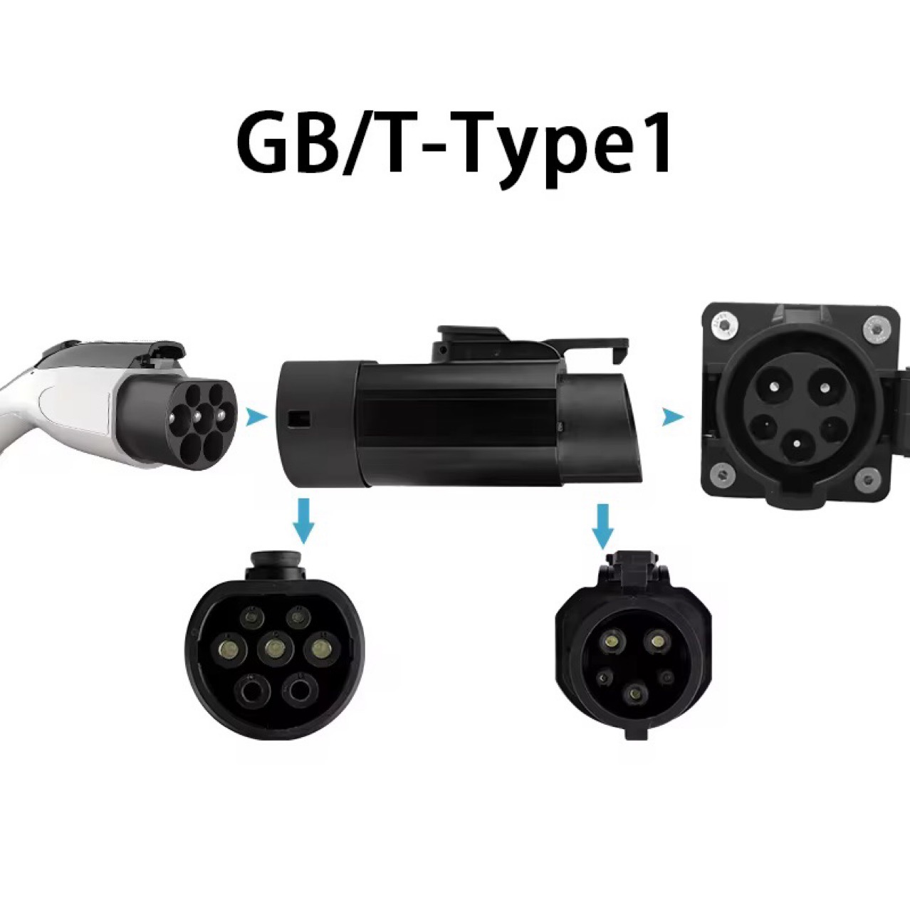 国标转美标GBT转J1772交流转换头转接头32A慢充AC新能源充电枪