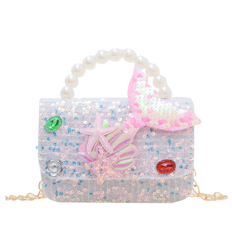 Nuevo bolso infantil bolso de moda de perlas bolso de hombro casual chaqueta de chicas bolso de cadena diagonal