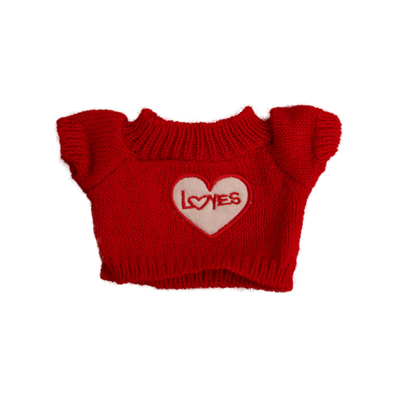 Suéter de muñeca de peluche oso de peluche con dientes perdidos ropa de muñeca máquina de agarre para mascotas accesorios de muñeca suéter camiseta al por mayor