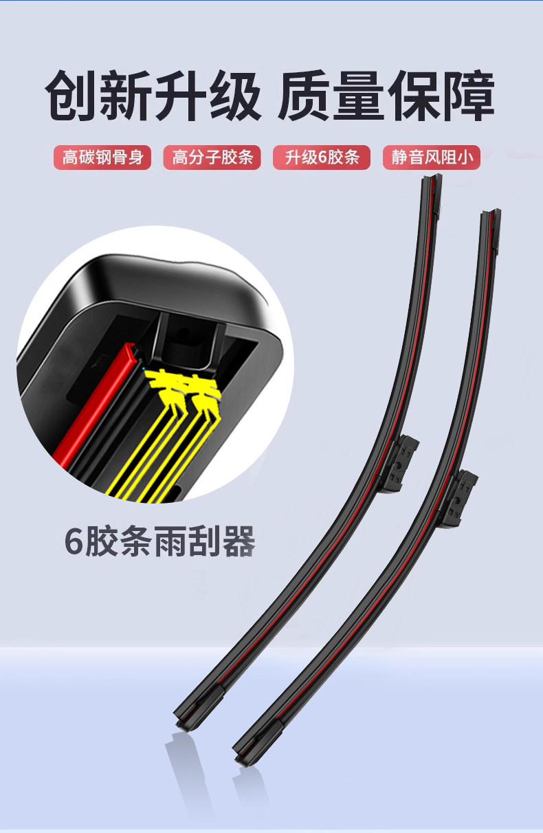 Six-layer rubber strip wipers are suitable for Haval h6/f7/m6/h2/h4/h5/F7X/M1/M2/M6