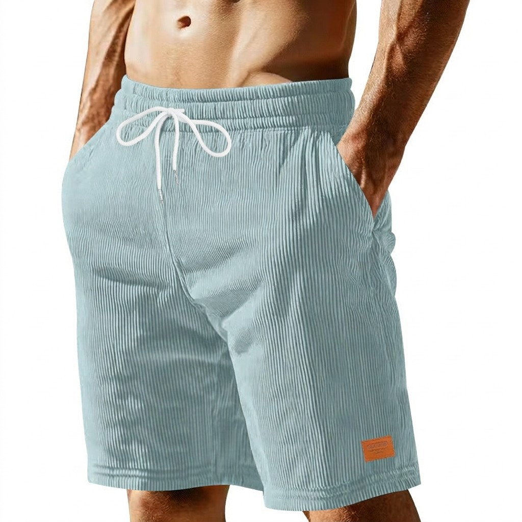 Herren Cord Shorts Mit Tunnelzug Für Strand Und Freizeit_voghion.com