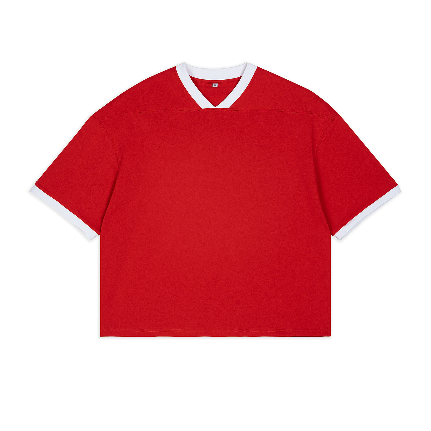 2026 marcas de marea de verano corto de cuello en V camiseta de hombre de manga corta de color juvenil bordado de algodón casual de hombre