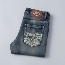 欧洲站秋冬新款轻奢高端男牛仔裤时尚帅气显瘦直筒大码男长裤代发