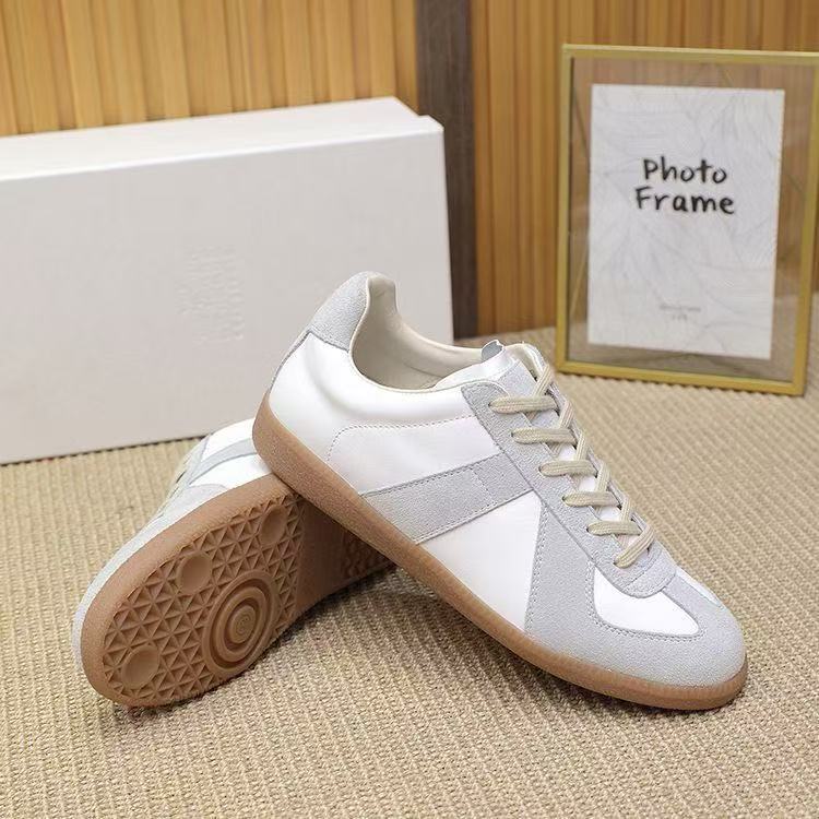 Cross-border Margiela MM6 retro messenger training shoes, comfortable for commuting, classic white shoes for couples, genuine leather fashion sneakers