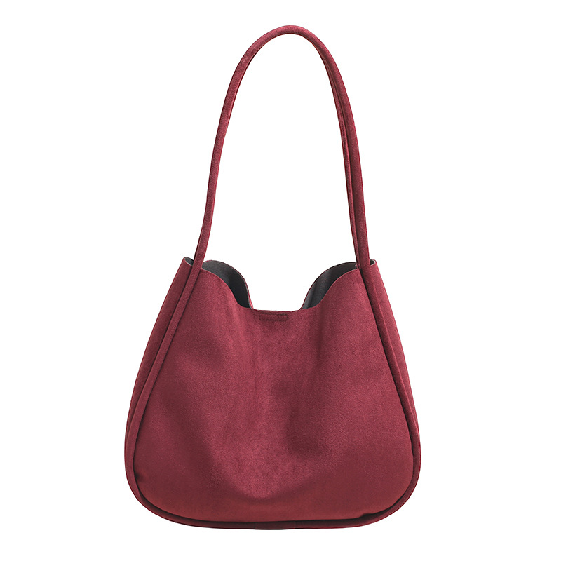 Transfronterizo 2025 otoño y invierno nuevo retro cubo de cuero de seda bolsas de mano para mujeres bolsas de braza simple y versátil bolsas de hombro de viaje
