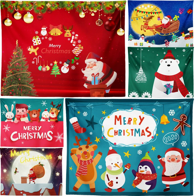 Рождественская серия гобелен фон настенный гобелен цифровая печать гобелен картина ткани могут быть сделаны клиентами
