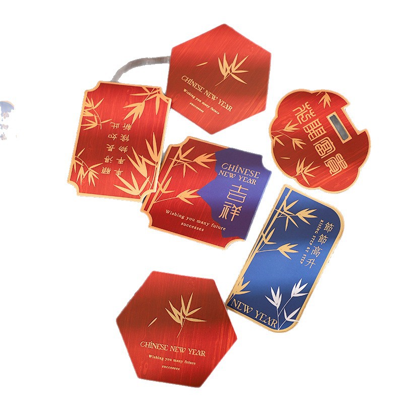 Nuevos productos de cordier de siete colores Tarjetas de decoración de Año Nuevo Tarjetas de felicitación Tarjetas postales