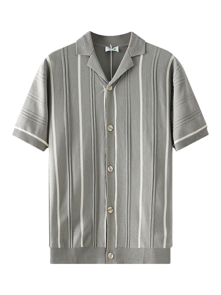 Nueva camiseta de hielo de punto polo de manga corta para hombres de verano de negocios con cuello casual camiseta de hombre camiseta de hombre