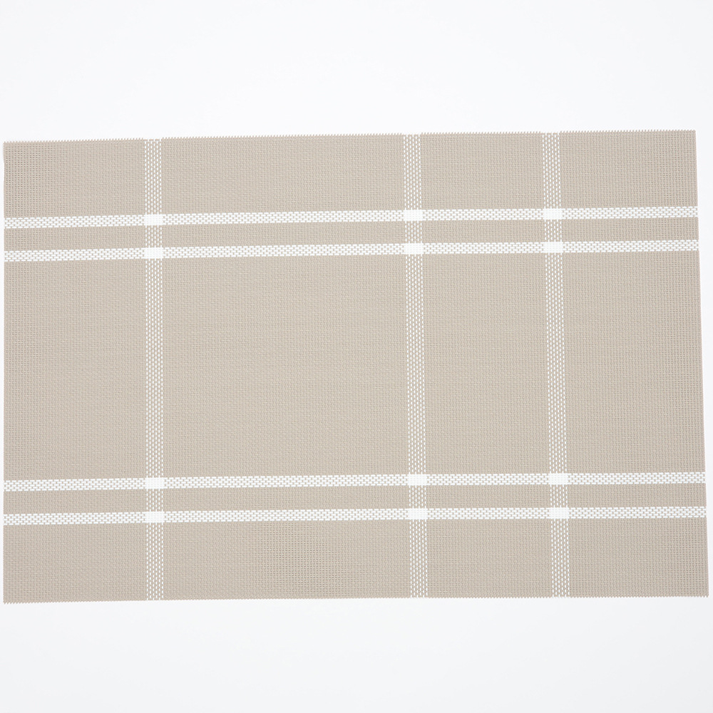 Teslin blanco rayado PVC mantel al por mayor diseño de restaurante europeo occidental mantel placa estera de aislamiento antideslizante