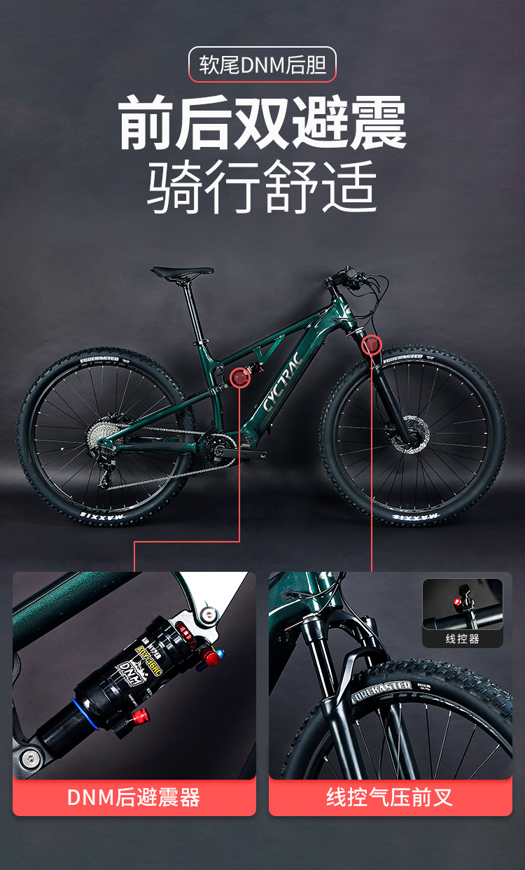 CYC electric-assisted bicycle EM6 aluminum alloy full shock absorption soft-tail mountain bike variable speed off-road vehicle electric bike pic 8