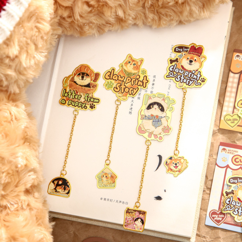 Mr. Paper Metal Bookmark Cute Pet Store Series Dibujos animados Estilo lindo Recuerdos Marcadores Leer marcadores
