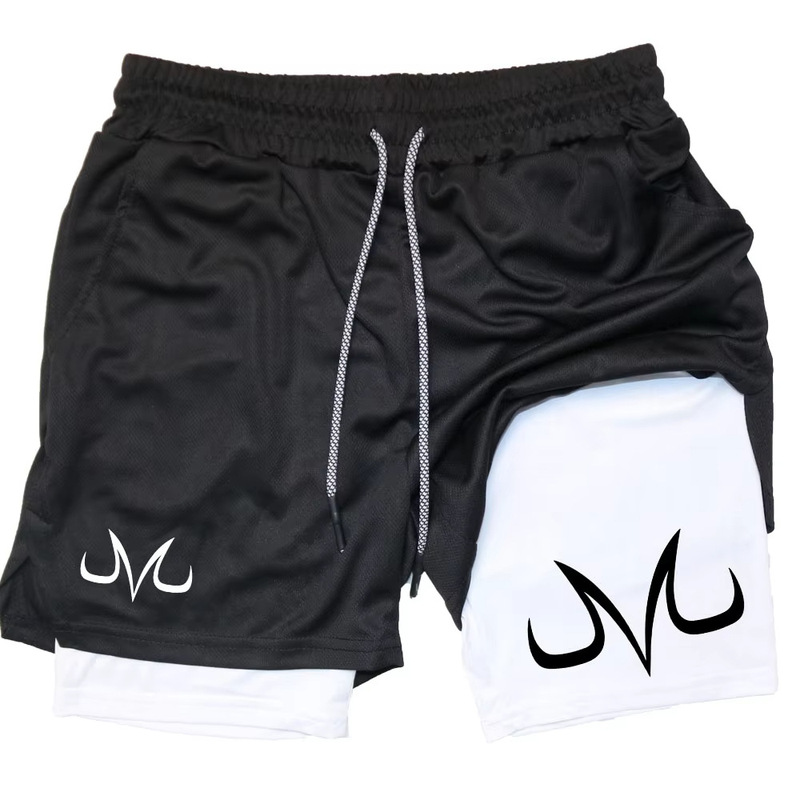 Anime Performance Shorts Printed Men's Casual Sports Shorts Fitness Running Mesh Two-In-One Sports Shorts