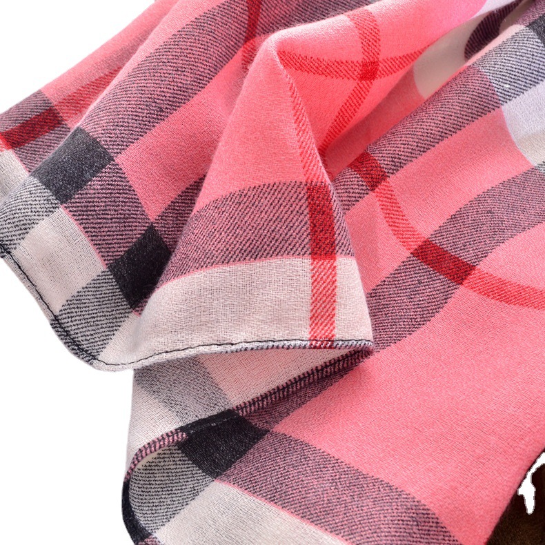 Bufanda de seda para mujer otoño e invierno cálido pañuelo a cuadros británico bufanda de estilo coreano bufanda de doble uso para mujer vacaciones verano protector solar toalla de playa chal