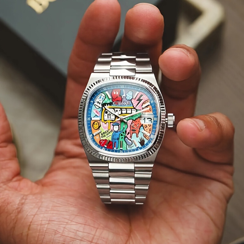 Ciloa Graffiti Watch Square Men's Watch Tiktok Cross-Border Popular Custom Watch Watch