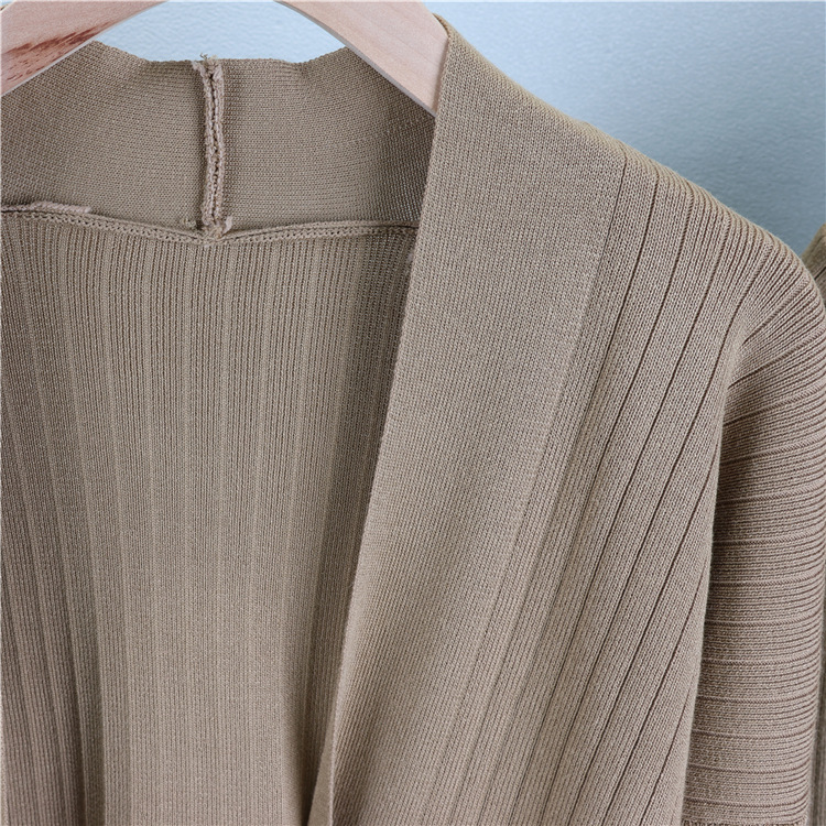 Damen Strick Set Dreiteilig Mit Strickjacke Und Weite Hose_voghion.com