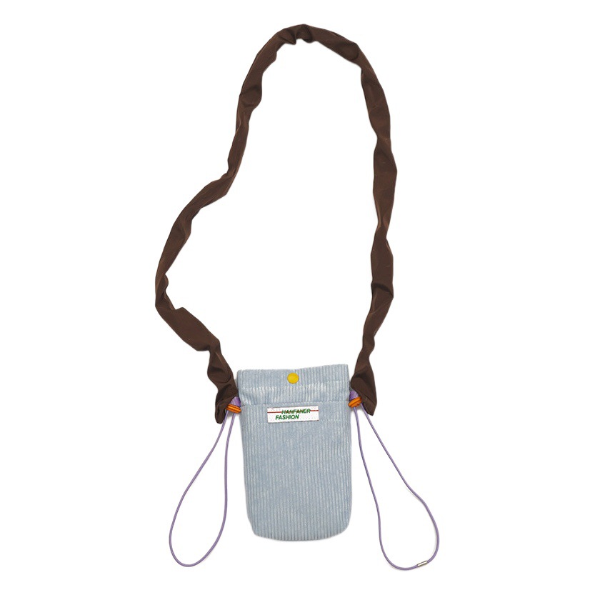 Kong Xiaozhen Same Style Corduroy Mini Small Bag Korean Niche Retro Mobile Phone Bag Contrast Color Shoulder Crossbody Women's Bag