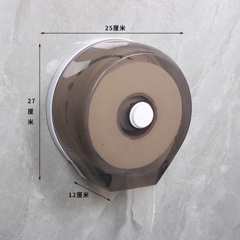 Caja de papel de rollo grande montada en la pared, hotel de plástico, baño sin perforación, caja de pañuelos de rollo grande, estante de dibujo de papel de plato grande de inodoro