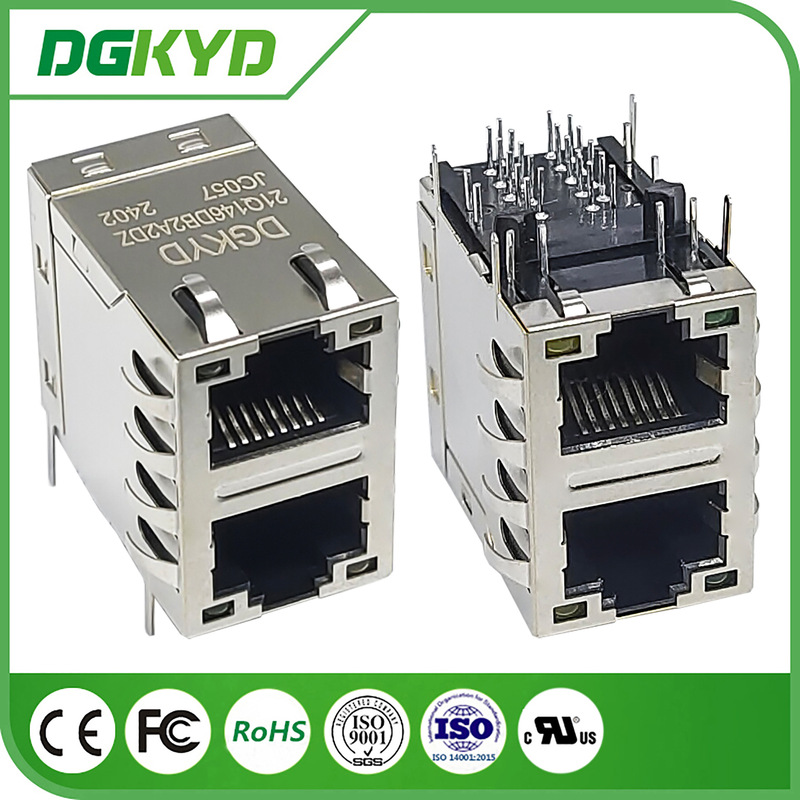 2X1 Dual Port Modular Interface RJ45 Ethernet Gigabit Filter Integrated Transformer DGKYD