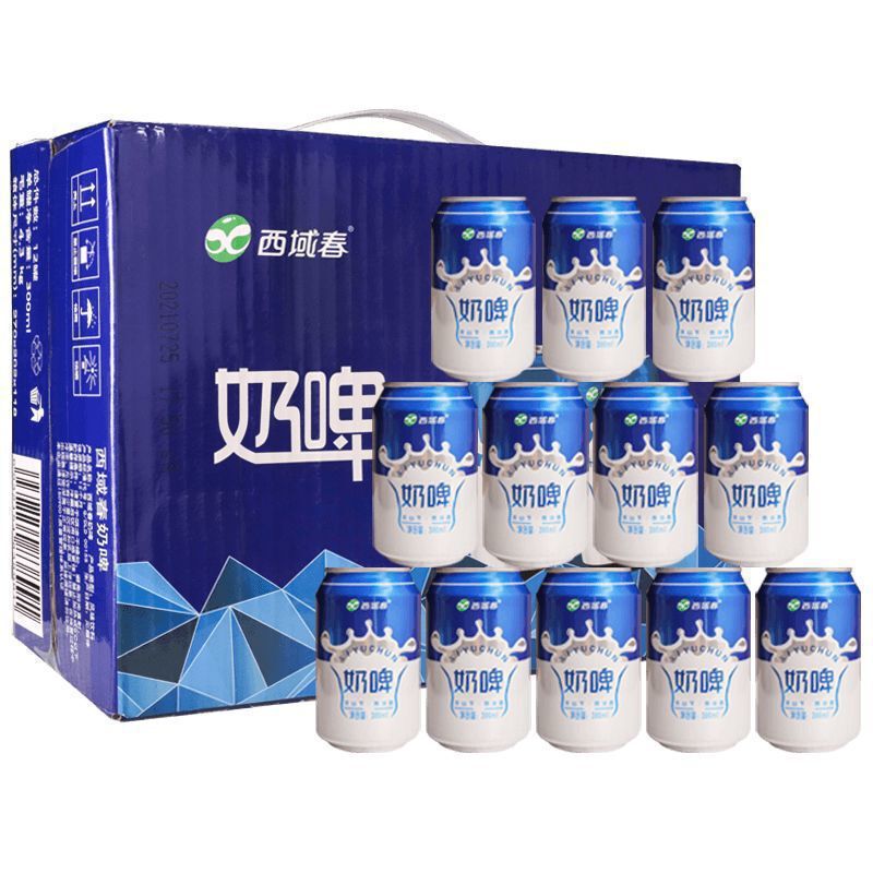 西域春奶啤*6/12罐整箱新疆奶啤酒饮料乳酸风味白桃味牛奶 批发|undefined