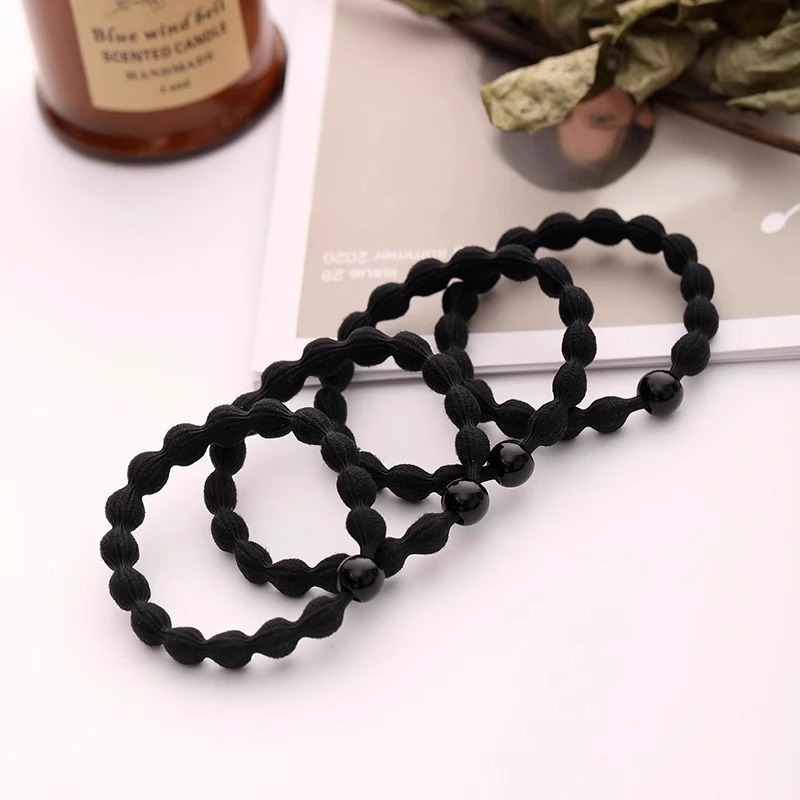 Doudou lazo para el cabello cuerda para la cabeza mujer alta cola de caballo accesorios para el cabello banda de goma negra punzante de alta elasticidad sensación de alta calidad duradera sin dañar el cabello