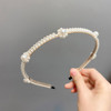 Wavy fishing line, cute headband from pearl, hair accessory, flowered, Korean style, wholesale