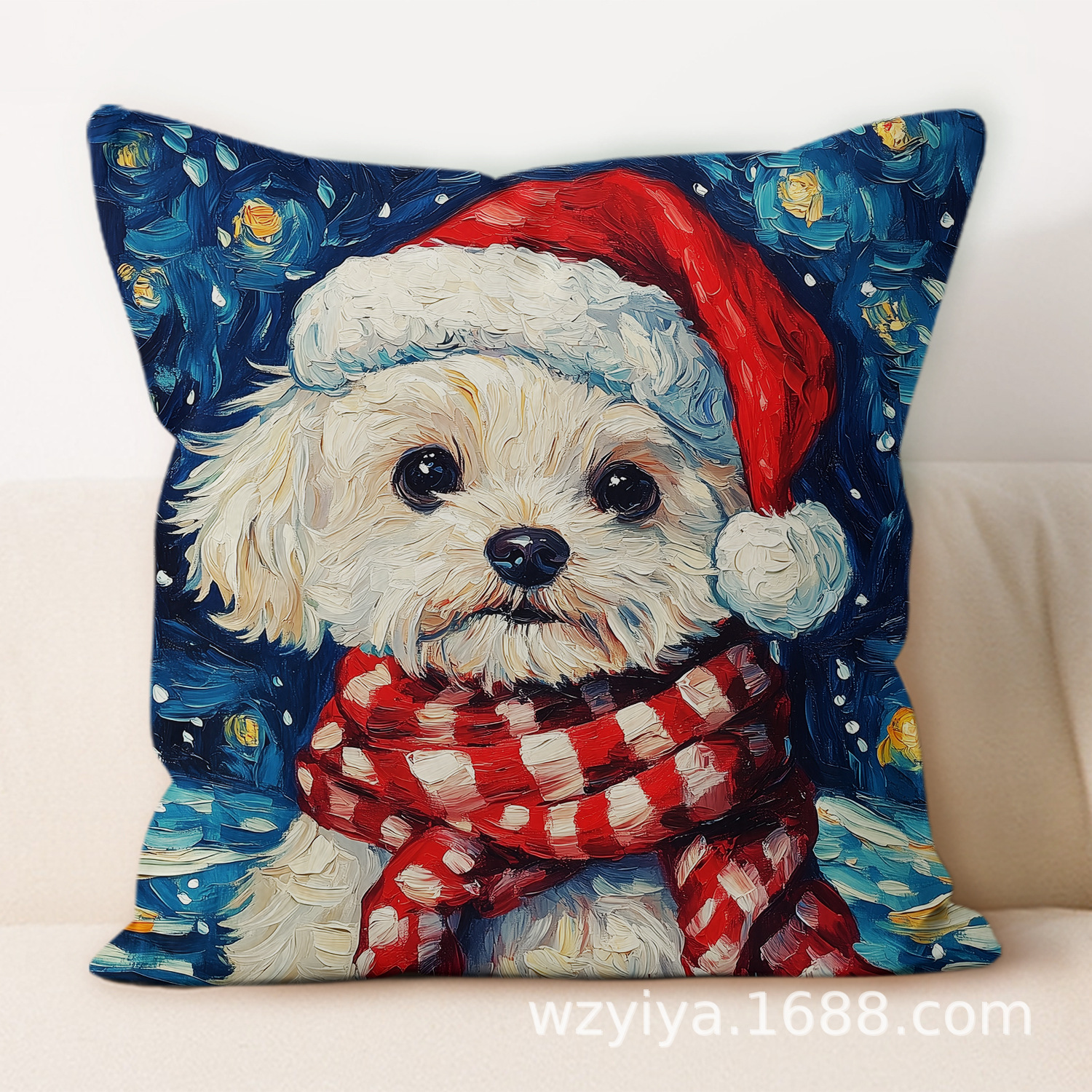 Navidad cachorro almohada cuadrada casa sala de estar sofá dormitorio cabecera almohada cuadrada sin cojín central