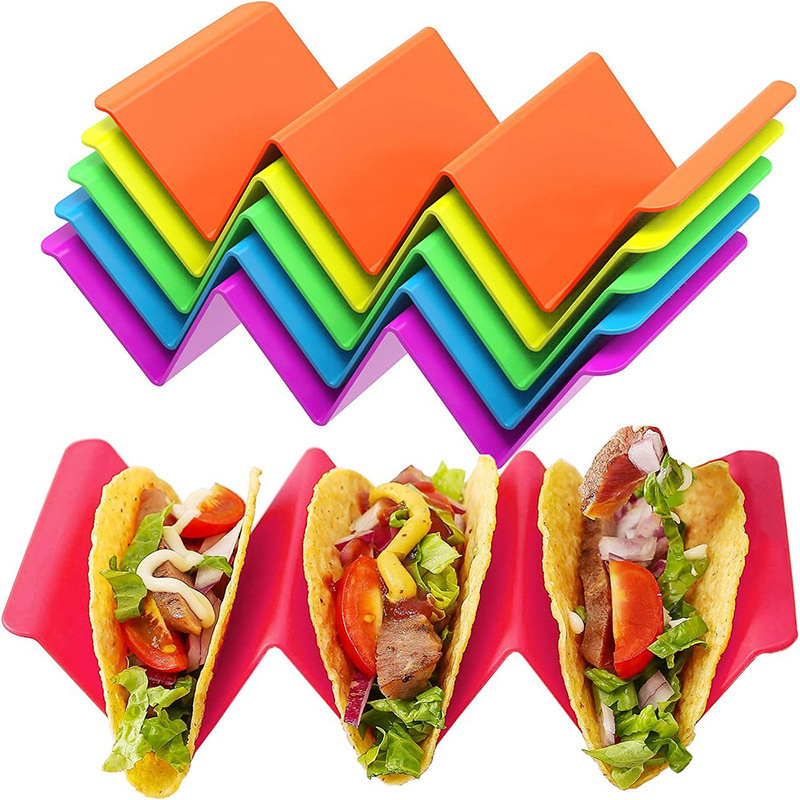 アマゾン爆発プラスチック多色波形タコクレープ棚トレーメキシコケーキ棚taco holder|undefined