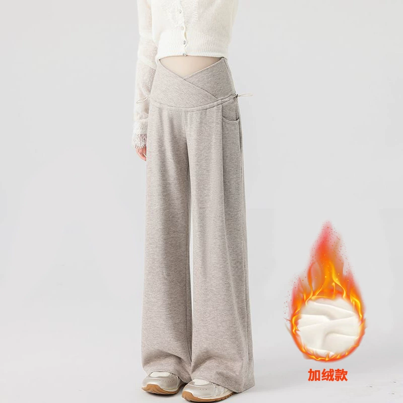 Брюки для беременных весной и осенью носят наружные 2024 новые осенние и зимние широкие брюки брюки брюки