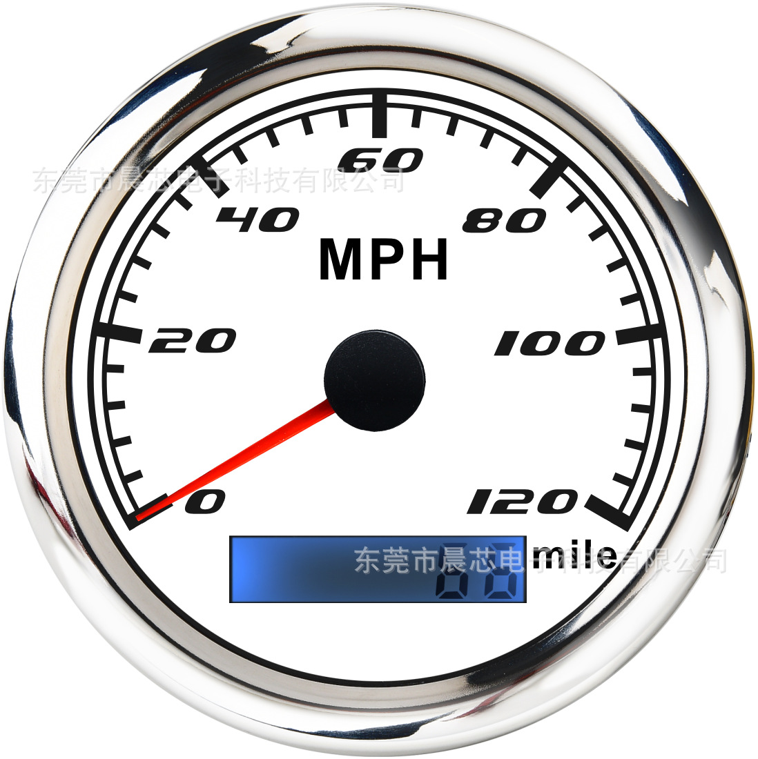 Engineering Machinery Yacht Odometer, Universal 85mm Pulse Speedometer for Ship and Car Modification, Mph, Knot