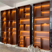 不锈钢钢板柜金属展示装饰柜酒柜嵌入式层板柜轻奢壁龛电视柜