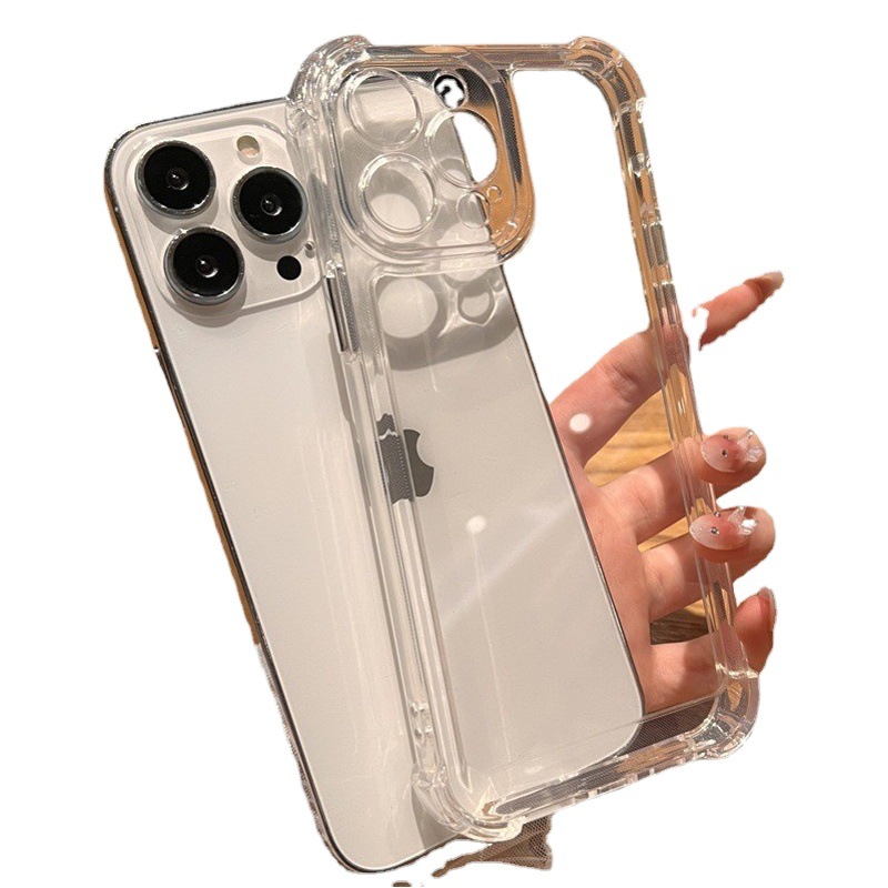 Caja transparente del teléfono resistente a la caída de cuatro esquinas para apple 15 iphone14promax advanced sense 12 lente todo incluido 13 aplicable