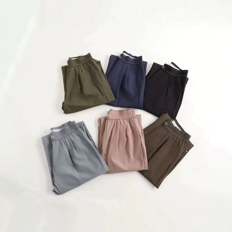 Low-Smoke High-Waisted Casual Pants for Women 2026 Summer New Style Plus-Size Large Hem Casual Pants Fitness Pants 26Alo
