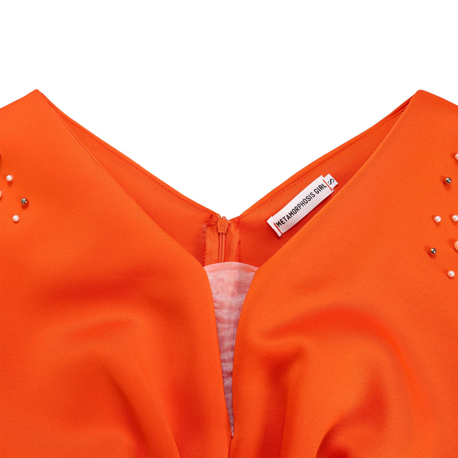 Robe de soirée sexy à col en V et à volants avec fente perlée, robe de banquet de tempérament de célébrité_voghion.com