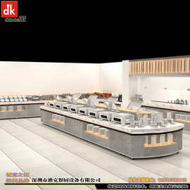 单位食堂大理石移动布菲台可移动自助餐台图片石材加工厂