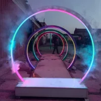 Unpowered Paradise Интернет-знаменитости Живописное пятно Красочный свет Водяной туман Дверь Облако Туман Цвет двери Большой круг Водяной туман Лесная дверь