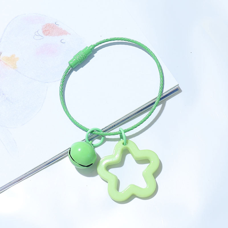 卸売カラフルな五芒星ベルキーホルダーアクリル中空ペンダントバッグヘッドフォンカバーキーホルダーペンダント|undefined
