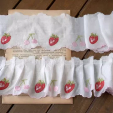 8 см шириной, вишнево-клубничная вышивка, хлопковые кружевные аксессуары, детская одежда «сделай сам», детская одежда, домашний текстиль, декоративная одежда, кружевная ткань