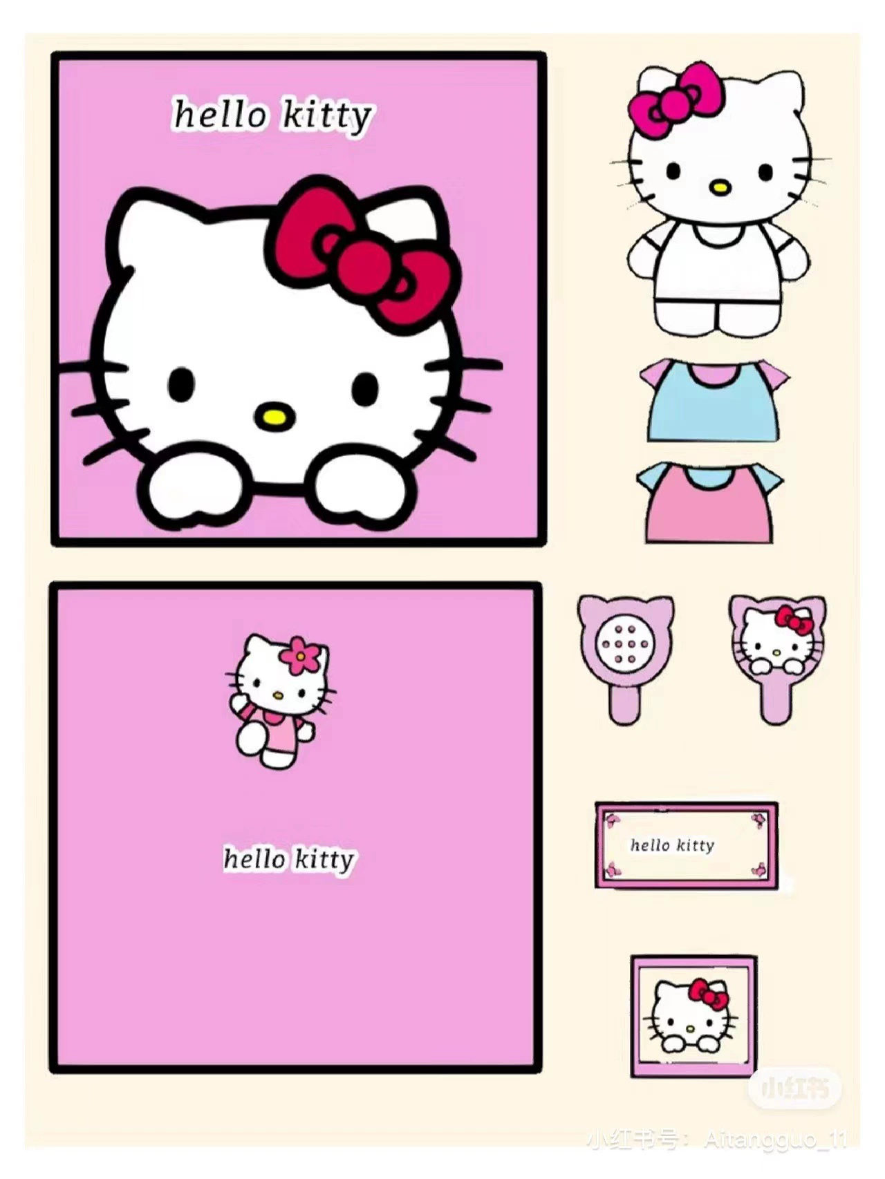 Санрио, игрушка для переодевания, DIY, не требует резки