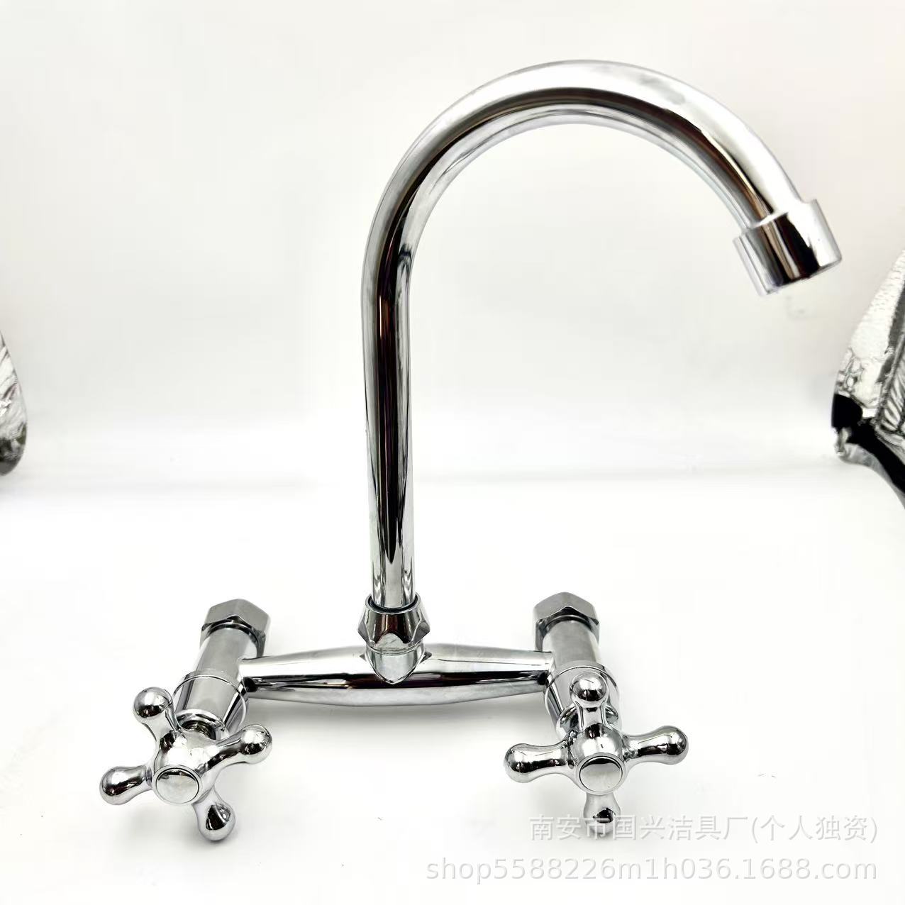 Grifo Mezclador de Cocina de Pared de Aleación de Zinc, Agua Fría y Caliente, Giratorio Universal, para Fregadero image 5