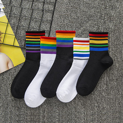 襪子女秋冬新品精梳棉卡通笑臉中筒襪 ins學院風潮流百搭學生女襪